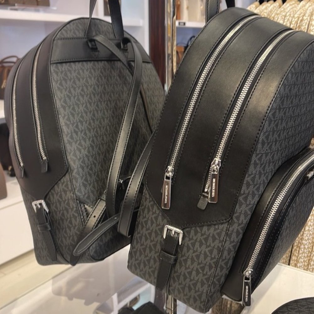 Michael Kors Jaycee Large Zip Pocket Backpack Black - Picture 7 of 16